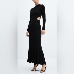Mango Elegant Black Cut-Out Dress